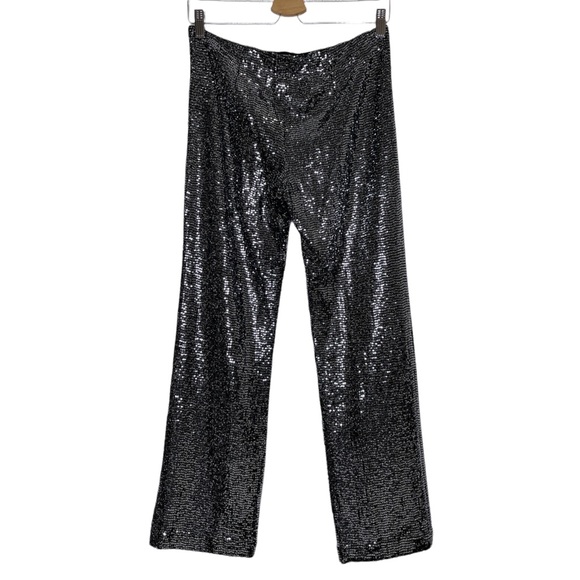 Free People Black Silver Sequin Shine On Pants - 4 - Picture 3 of 10